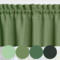 Solid Green Valances and Cafe Curtains, 100% USA Cotton – Light Mint, Prairie, Topiary, and Dark Hunter – Custom Sizes Availabl